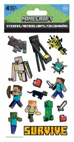 AUTOCOLLANTS MINECRAFT - 4 FEUILLES